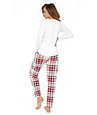 Top and pants pajamas, soft cotton, long sleeves, pockets, scott-checkered pattern